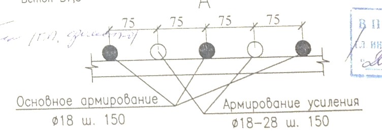 Арматура вдоль буквенных осей